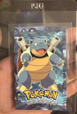 BLASTOISE 9 OF 12 DIE-CUT EMBOSSED BLUE LABEL POKEMON TOPPS THE ANIMATED MOVIE - Image 1