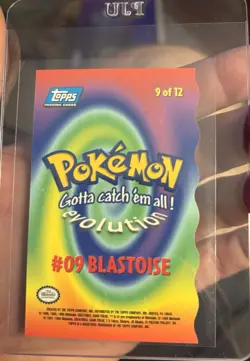 BLASTOISE 9 OF 12 DIE-CUT EMBOSSED BLUE LABEL POKEMON TOPPS THE ANIMATED MOVIE - Image 2