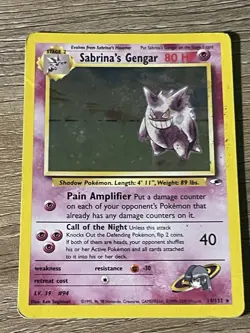 Wizards of the Coast Pokemon Gym Challenge Sabrina's Gengar 14/132 Holo Rare - Image 3