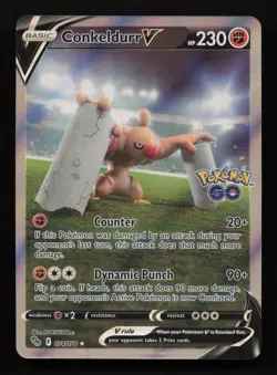 Conkeldurr V (Alternate Full Art) 074/078 Ultra Rare Pokemon GO NM 2022 - Image 1