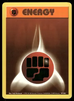 FIGHTING ENERGY 97/102 COMMON BASE SET UNLIMITED POKEMON LP - Image 2