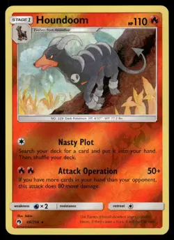 HOUNDOOM 46/214 RARE LOST THUNDER POKEMON REVERSE HOLO NM - Image 2