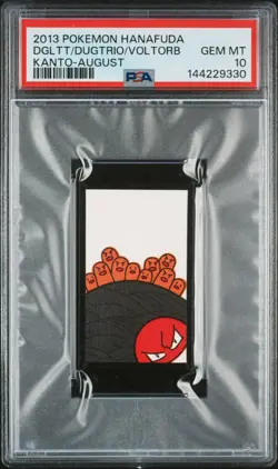 2013 POKEMON HANAFUDA KANTO AUGUST DIGLETT/DUGTRIO/VOLTORB PSA 10 - Image 1