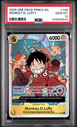 2024 One Piece Op07-500 Years In The Future #109 Monkey D. Luffy PSA 10 - Image 1