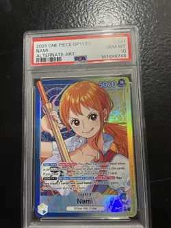 One Piece A Fist of Divine Speed - Nami Leader Alt Art OP11-041 - PSA 10 Eng - Image 1
