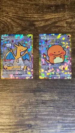 4 FAN ART Pokemon TCG Cards Charmander Bulbasaur Squirtle Charizard - Image 2