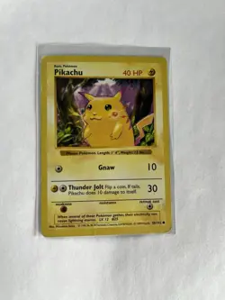 Pokemon TCG Base Set Pikachu Shadowless Red Cheeks Card MP - Image 1