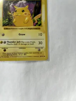 Pokemon TCG Base Set Pikachu Shadowless Red Cheeks Card MP - Image 4