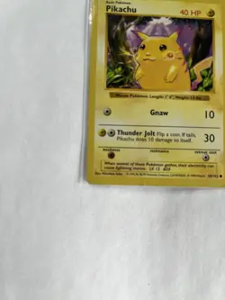 Pokemon TCG Base Set Pikachu Shadowless Red Cheeks Card MP - Image 5