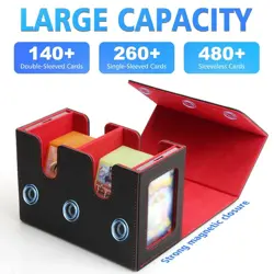 480+ Trading Card Deck Box with 2pcs Toploader Double Window Commander Display - Image 3