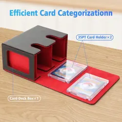 480+ Trading Card Deck Box with 2pcs Toploader Double Window Commander Display - Image 4