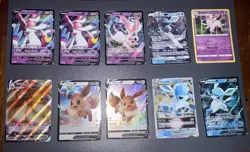 Lot of 10 Pokemon TCG Sylveon/Eevee/Glaceon Holos GX/Vstar/Promo Cards - Image 1