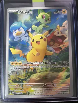 2023 Pokemon Paldea Evolved Pikachu 027 Black Star Promo - Image 1