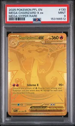 Pokemon Mega Charizard X EX Mega Hyper Rare Holo Me02 130/094 PSA 9 - Image 1