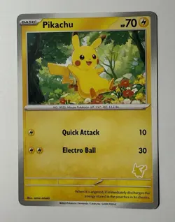 Pokemon TCG Pikachu My First Battle Pikachu Stamp Unconfirmed NM - Image 1