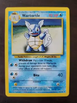 Pokemon Wartortle Base Set 42/102 Unlimited - Image 1