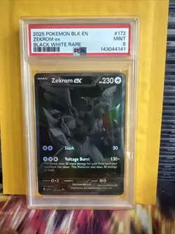 2025 POKEMON BLK EN-BLACK BOLT BLACK WHITE RARE #172 ZEKROM EX PSA 9 - Image 1