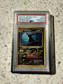 Pokemon Umbreon Neo 2 #197 Neo Discovery Japanese PSA 9 - ERICA SCHROEDER Auto - Image 1