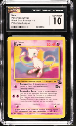 Mew 8 WOTC 2000 Black Star Promos Pokemon League CGC 10 Gem Mint - Image 1