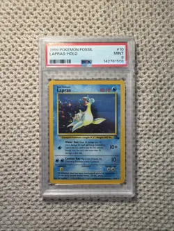 Pokemon Lapras 10/62 Fossil Holo PSA 9 - Image 1