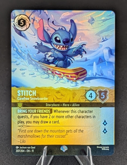Disney Lorcana 207/204 Stitch - Carefree Snowboarder (Epic) - Winterspell (11) - Image 1