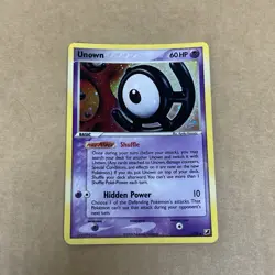 Unown U/28 Holo Rare Unseen Forces Pokemon Card LP - Image 1