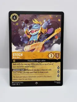 Lorcana Stitch Rock Star 3/204 Super Rare Fabled Mint - Image 1