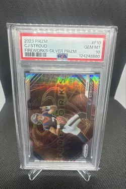 2023 Panini Prizm - Fireworks C.J. Stroud #F-10 Silver Prizm (RC) - Image 1