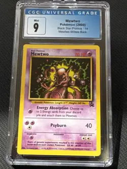 CGC 9 MINT Mewtwo 2000 Black Star Promos 14 Mewtwo Strikes Back Pokemon Card - Image 4
