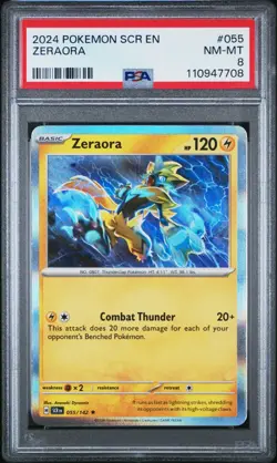 2024 POKEMON SCR EN #55 ZERAORA PSA 8 STELLAR CROWN - Image 1
