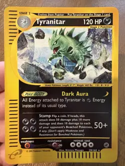 Pokemon TCG Tyranitar Expedition 29/165 Reverse Holo Rare Card - Image 1