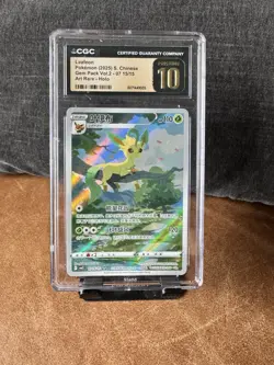 2025 POKEMON GEM PACK CHINESE LEAFEON 07 15/15 CGC PRISTINE 10 - Image 1