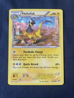 Heliolisk 37/106 Cracked Ice Holo XY Primal Clash Pokemon Card - LP - Image 1