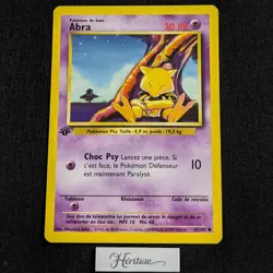 Carte Pokemon Abra 43/102 Edition 1 Set de Base wizards Francais VF - SDB - Image 1