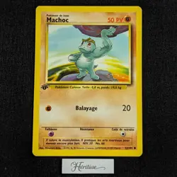 Carte Pokemon Machoc 52/102 Edition 1 Set de Base wizards Francais VF - SDB - Image 1