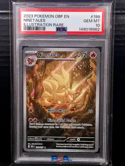 Pokemon 2023 Ninetales 199/197 Illustration Rare Obsidian Flames GEM MINT PSA 10 - Image 1