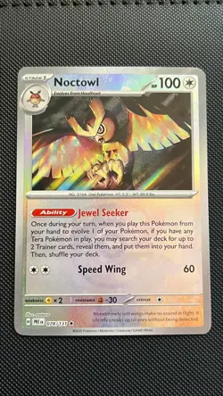 Noctowl (Master Ball Pattern) 078/131 Rare SV: Prismatic Evolutions Pokemon NM - Image 1