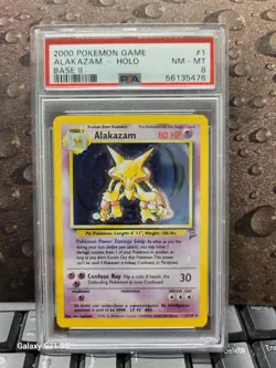 PSA 8 Alakazam Base Set 2 Holo 1/130 2000 Pokemon NM-MT Vintage WOTC - Image 1