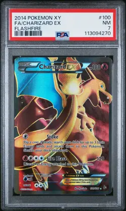 2014 POKEMON FLASHFIRE CHARIZARD EX #100 HOLO PSA 7 NM #113094270 - Image 1