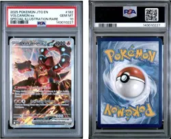 2025 POKEMON JTG EN SPECIAL ILLUSTRATION RARE #182 VOLCANION EX PSA 10 - Image 3