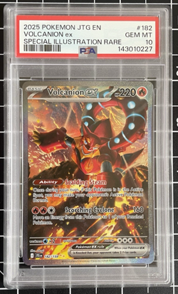 2025 POKEMON JTG EN SPECIAL ILLUSTRATION RARE #182 VOLCANION EX PSA 10 - Image 5