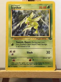 Pokemon TCG Scyther Jungle 26/64 Regular Unlimited Rare Non Holo Wotc - Image 1