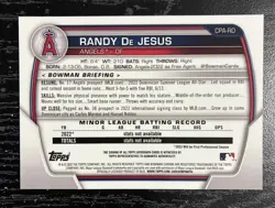 RANDY DE JESUS 2023 BOWMAN CHROME 1ST GOLD REFRACTOR ANGELS AUTO /50 - Image 2