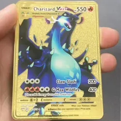 Pokemon Card Charizard VMAX 74/73 Gold Metal Card - Carta Fanmade Di Metallo - Image 1