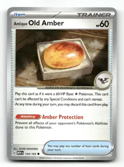 Antique Old Amber 154/165 - 151 - Pokemon Card NM/M - Image 1
