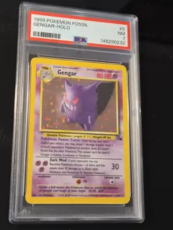 Pokemon Card PSA 7 Gengar 5/62 Fossil Holo Rare Vintage WOTC Foil 1999 - Image 3