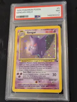 Pokemon Card PSA 7 Gengar 5/62 Fossil Holo Rare Vintage WOTC Foil 1999 - Image 4