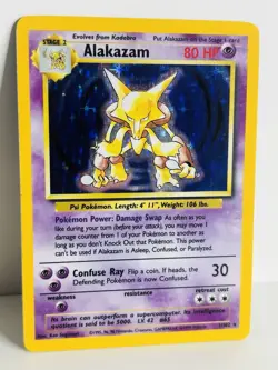 Alakazam 1/102 Holo Rare Base Set Pokemon Card WOTC - Image 2