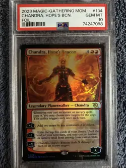 PSA GEM MT 10 Chandra, Hope's Beacon 134,Foil,MOM,Magic;the Gathering - Image 1