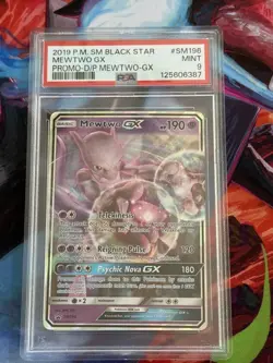 Pokemon Mewtwo GX SM Black Star Promo SM196 Holo PSA 9 2019 English TCG - Image 4